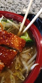 Close-up of meal served in bowl