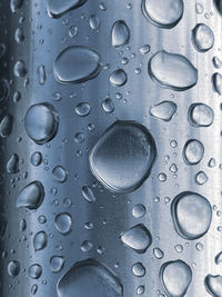 Full frame shot of water drops on glass