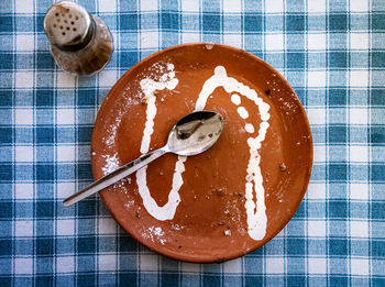 Directly above shot of cake on table