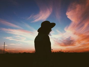 Silhouette of landscape at sunset