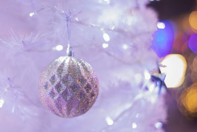 Close-up of illuminated christmas lights