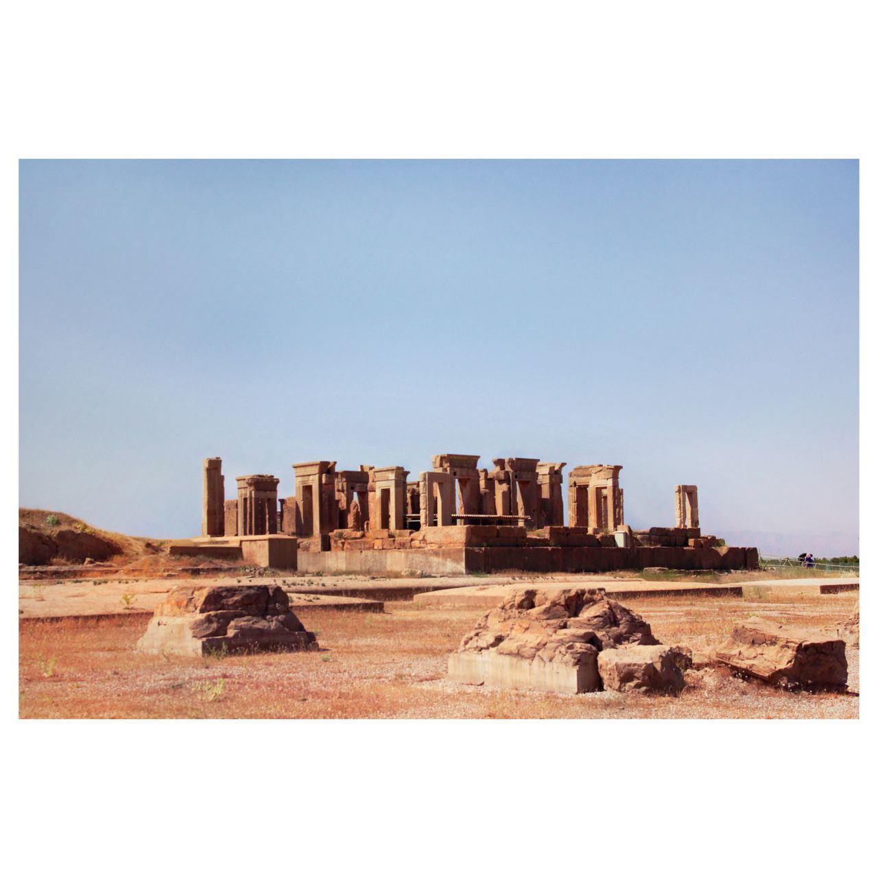 history, sky, architecture, travel destinations, the past, nature, ancient, no people, travel, land, clear sky, built structure, landscape, monument, desert, old ruin, day, tourism, copy space, ancient civilization, outdoors, scenics - nature, auto post production filter, rock, tranquil scene, transfer print, environment, building exterior, archaeology