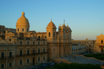 View of historic building against clear sky