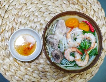 Directly above shot of food in bowl