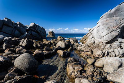 Panoramic view of sea and rocks