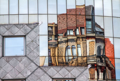 Reflection of building seen on mirror