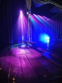 Illuminated lights at night