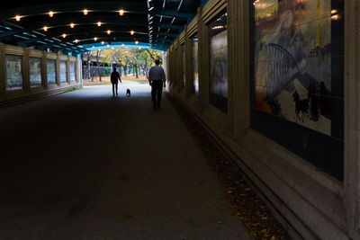Railroad track at night