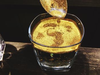 Close-up of drink on table