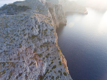 High angle view of sea shore