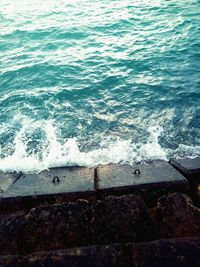 High angle view of beach