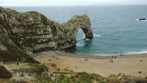 View of people on beach