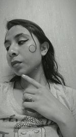 Close-up of young woman