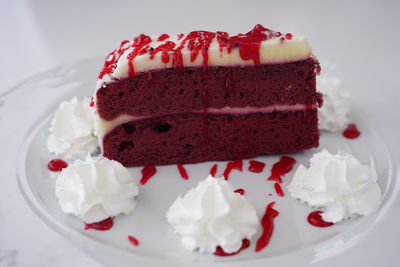 Close-up of cake in plate