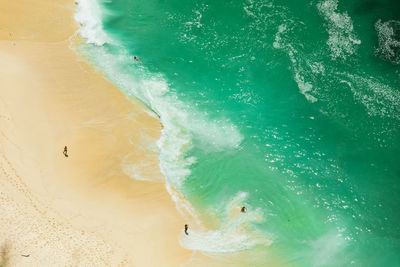 Aerial view of people on beach