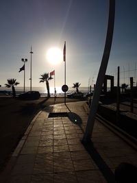 Scenic view of sea against clear sky during sunset