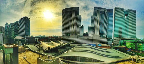 View of skyscrapers in city