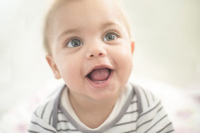 Close-up portrait of cute baby boy