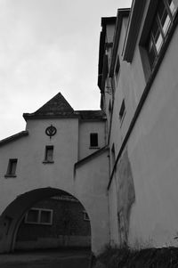 Low angle view of old building against sky