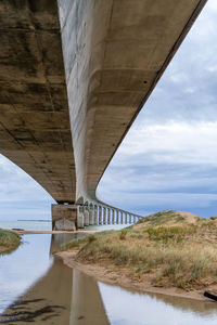 Ile de re's bridge to la rochelle, poitou charente, charente maritime, france.