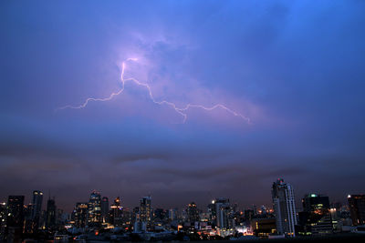 Low angle view of lightning storm