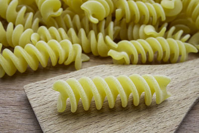 Close-up of green beans on table