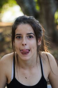 Close-up portrait of young woman