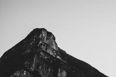 Low angle view of mountains against clear sky