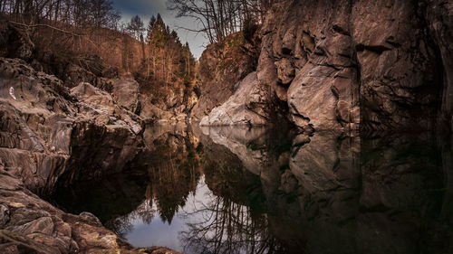 Rock formations in water