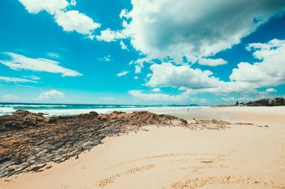 Panoramic view of beach against sky