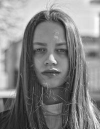 Close-up portrait of a beautiful young woman