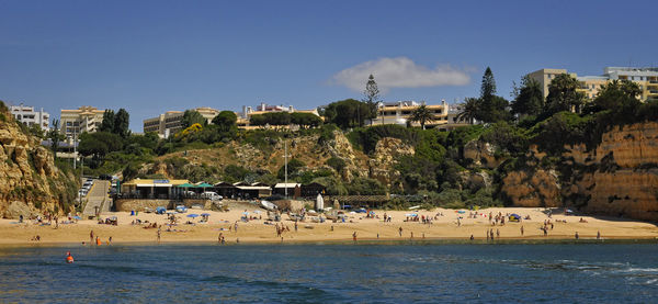 Panoramic view of people at beach
