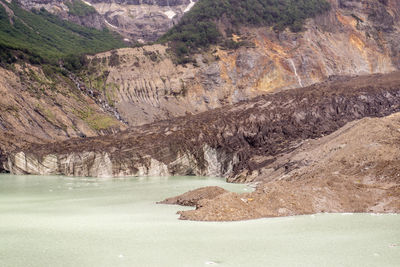 Scenic view of lake and mountains