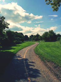 Road passing through field