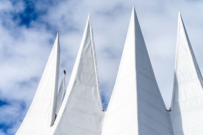 Low angle view of roof against sky