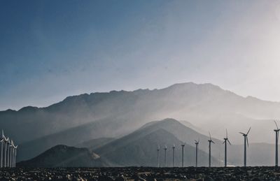 Scenic view of mountains against clear sky