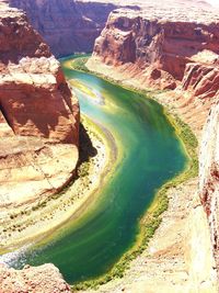 High angle view of rock formations