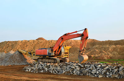 View of construction site against clear sky