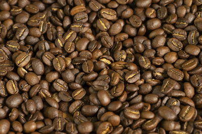 Full frame shot of roasted coffee beans