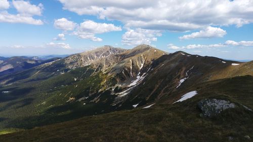 Scenic view of mountains against sky