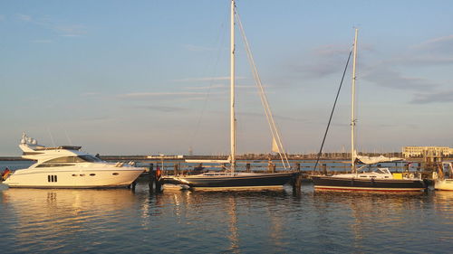 Boats in harbor