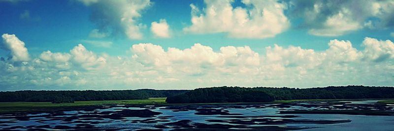 Scenic view of river against sky