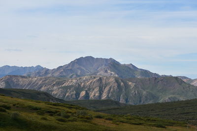Scenic view of mountains against sky