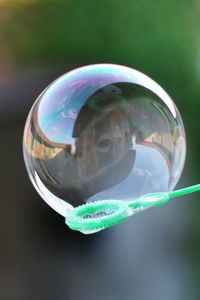 Close-up of water drops on glass