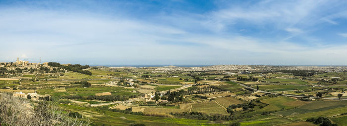 Scenic view of landscape against cloudy sky