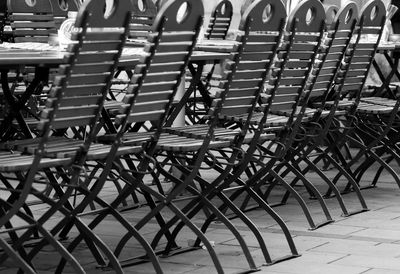Empty chairs arranged