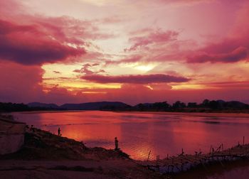 Sunset over lake