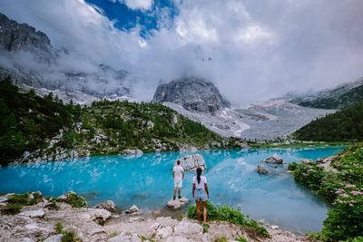 Panoramic view of lake against sky