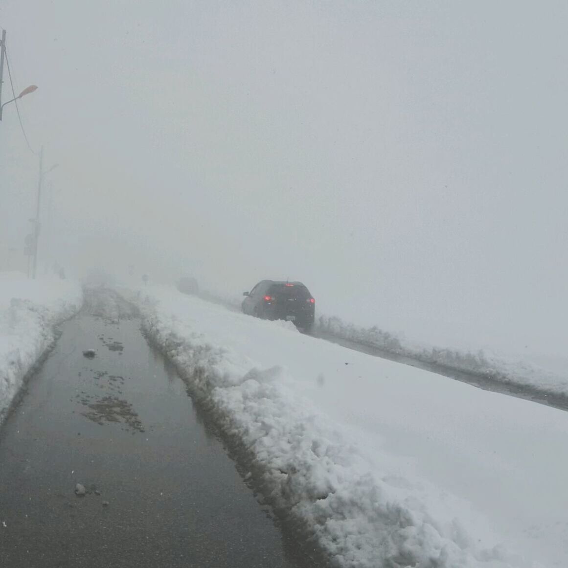 winter, weather, snow, cold temperature, season, water, fog, tranquility, nature, frozen, foggy, tranquil scene, transportation, sky, copy space, scenics, beauty in nature, covering, the way forward