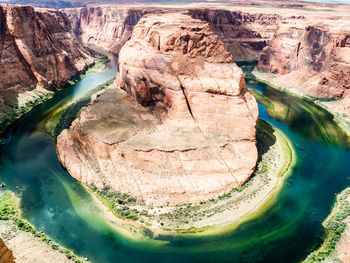 Aerial view of rock formations